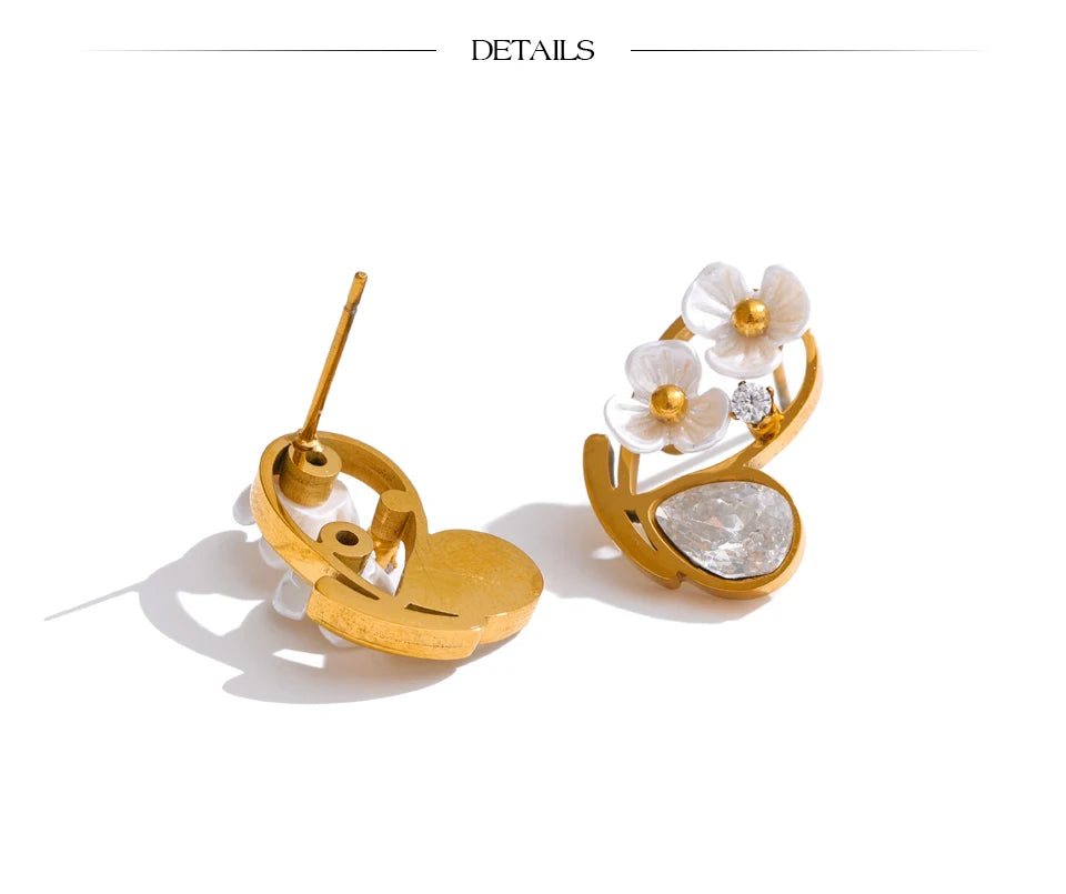 Studded Abstract Earrings 02.