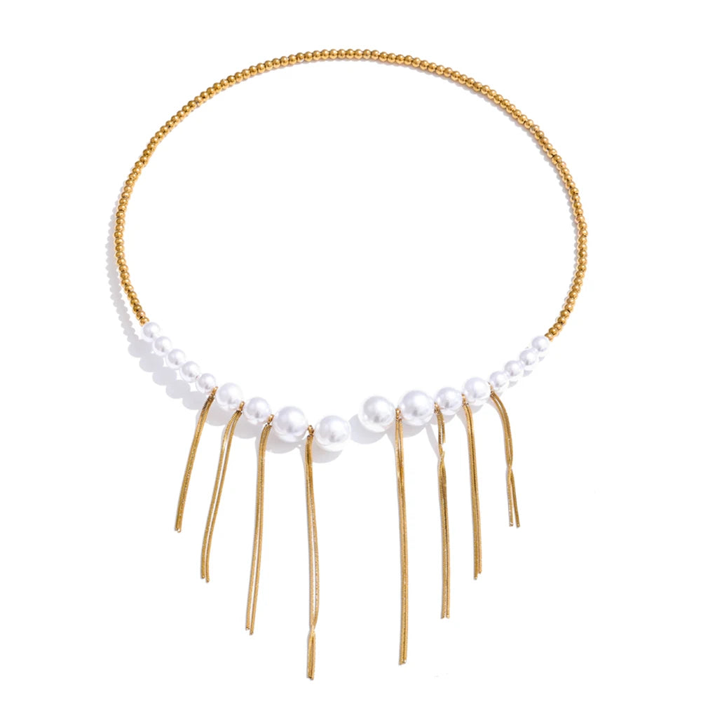 Tassel Drop Chocker Necklace