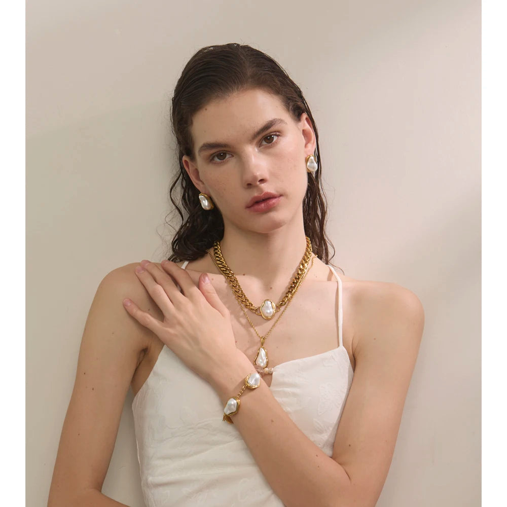 Cuban Chain Pendant&Earring