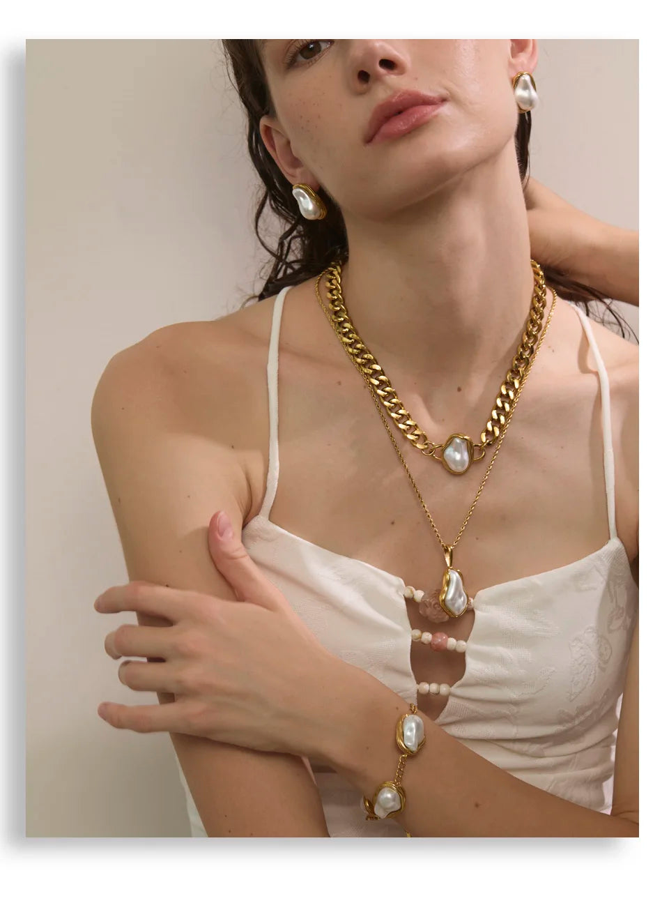 Cuban Chain Pendant&Earring