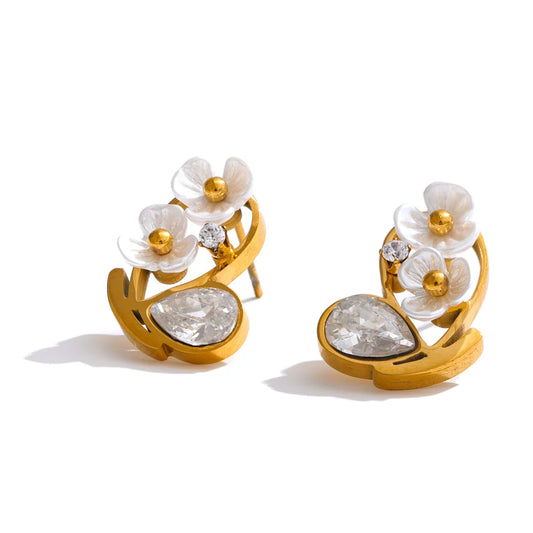 Studded Abstract Earrings 02.