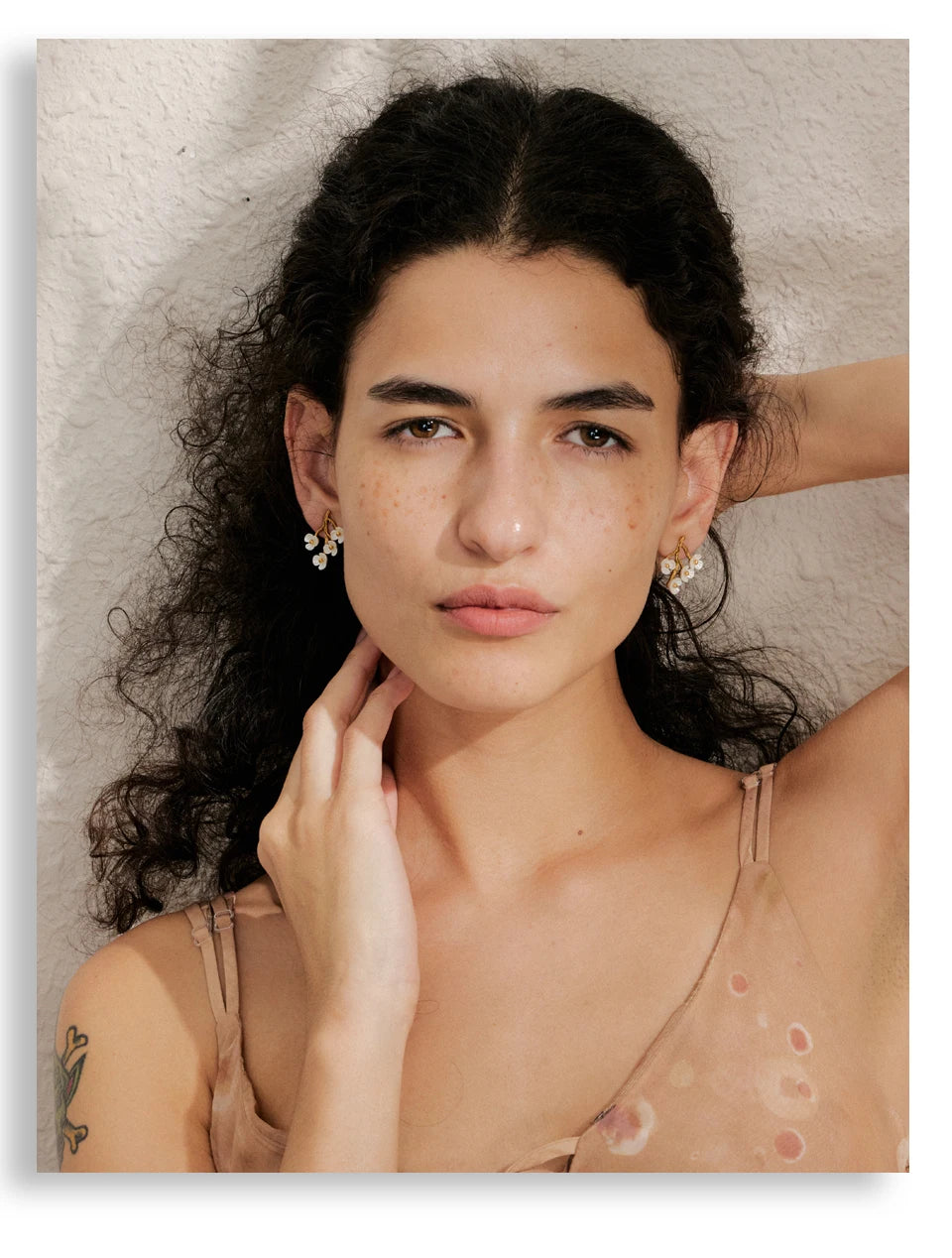 Studded Abstract Tree Earrings