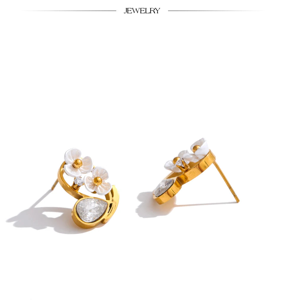 Studded Abstract Earrings 02.