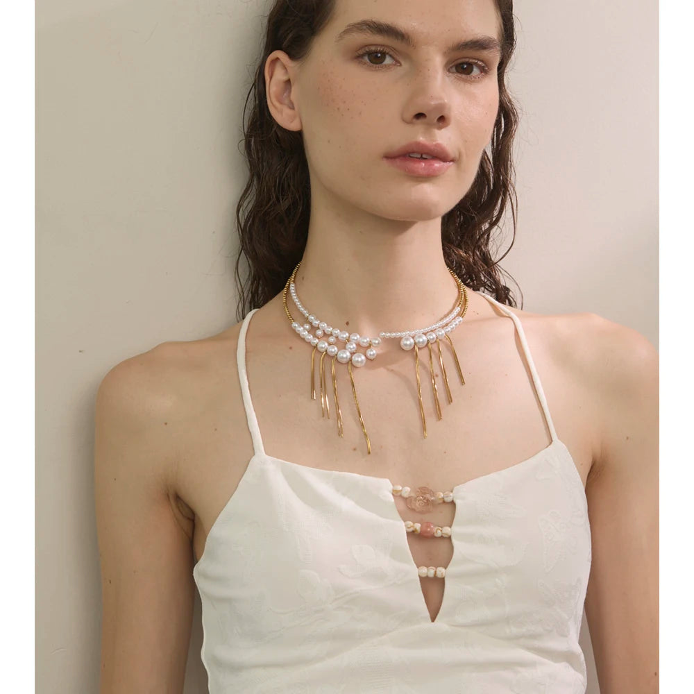 Tassel Drop Chocker Necklace