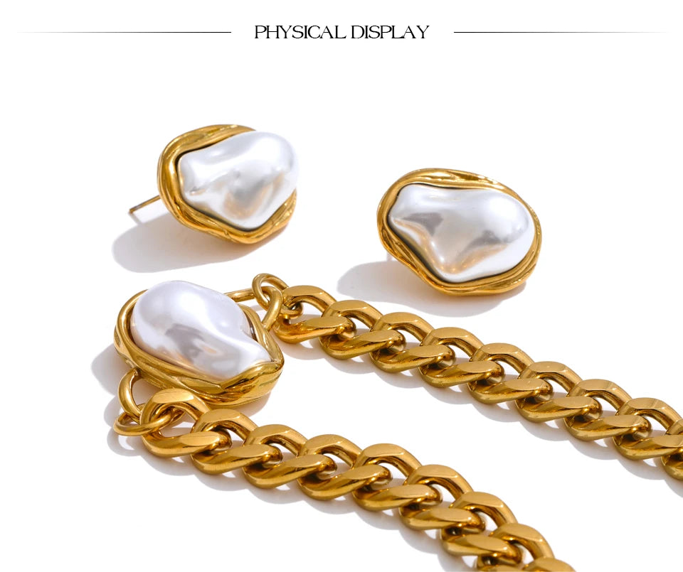 Cuban Chain Pendant&Earring