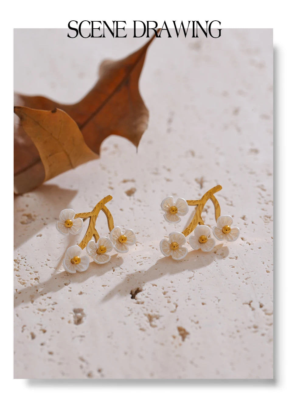 Studded Abstract Tree Earrings