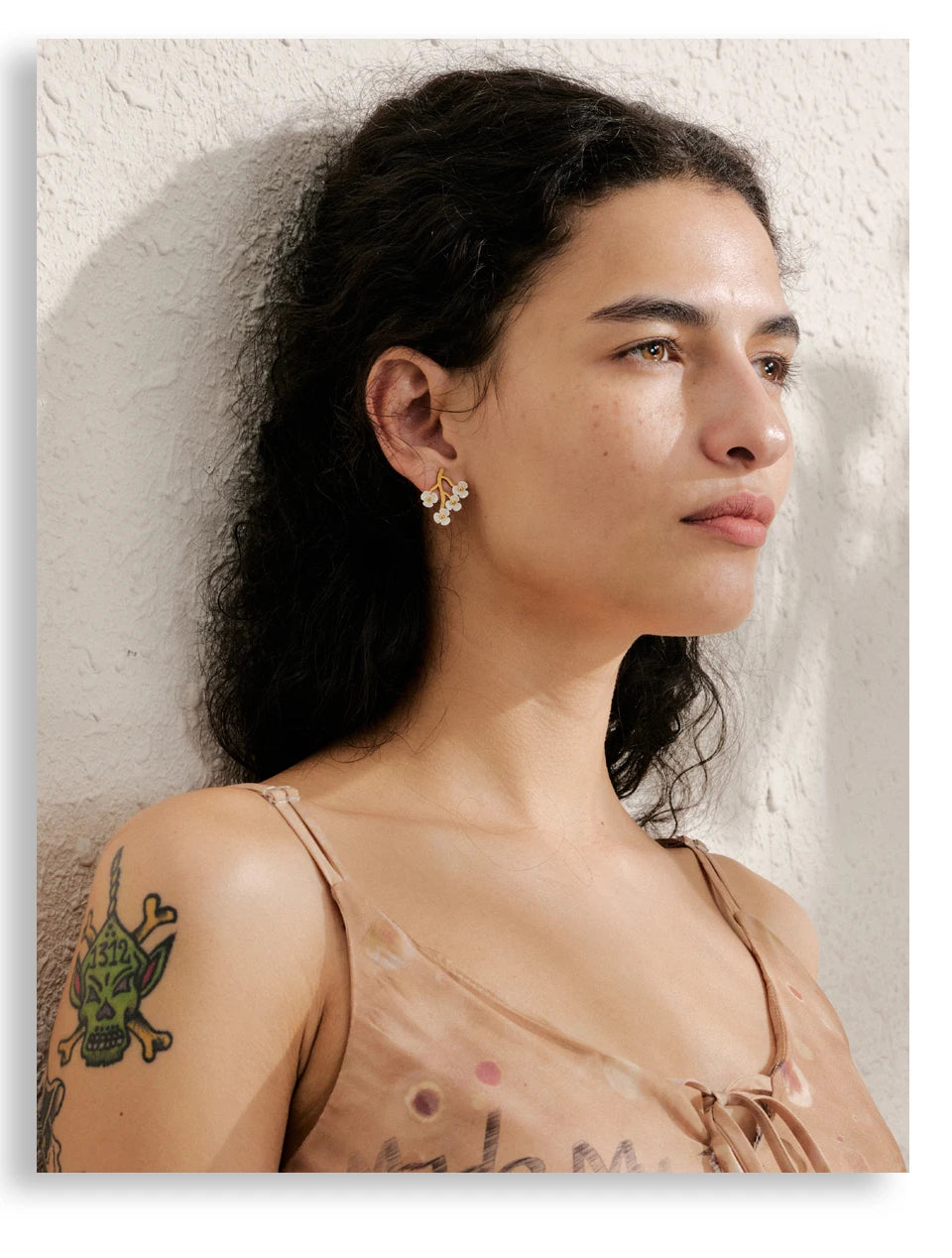 Studded Abstract Tree Earrings