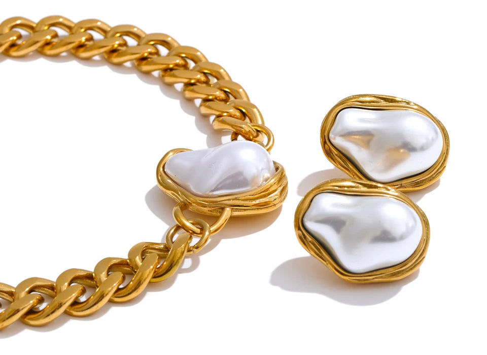 Cuban Chain Pendant&Earring